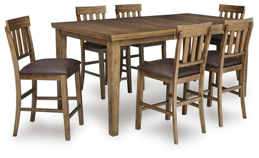 Broxtyn Counter Height Dining Table and 6 Barstools