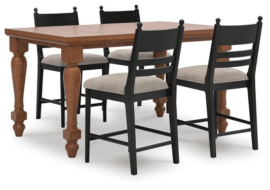 Chadworth Counter Height Dining Table and 4 Barstools