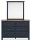 Landocken Full Panel Bed with Mirrored Dresser and 2 Nightstands