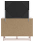 Wistenpine Twin Upholstered Panel Headboard with Mirrored Dresser