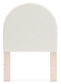 Wistenpine Twin Upholstered Panel Headboard with Mirrored Dresser