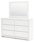 Mollviney Full Panel Storage Bed with Mirrored Dresser
