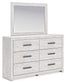 Cayboni Full Panel Bed with Mirrored Dresser