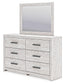 Cayboni Full Panel Bed with Mirrored Dresser