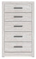 Cayboni Full Panel Bed with Mirrored Dresser and Chest