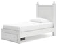 Mollviney Twin Panel Storage Bed with Mirrored Dresser and Chest