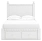 Mollviney Full Panel Storage Bed with Mirrored Dresser, Chest and Nightstand