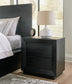 Londer California King Panel Bed with Mirrored Dresser and 2 Nightstands