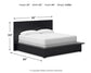 Londer King Panel Bed with Mirrored Dresser, Chest and 2 Nightstands