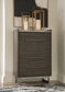 Arkenton King Panel Bed with Mirrored Dresser, Chest and Nightstand