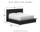 Londer California King Panel Bed with Mirrored Dresser