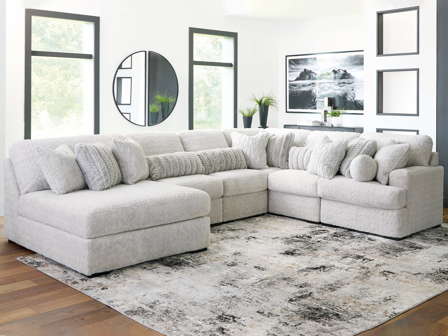 Cuddle Plush 6-Piece Sectional with Chaise