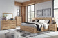 Hyanna King Panel Storage Bed with 2 Under Bed Storage Drawers, Dresser and Mirror