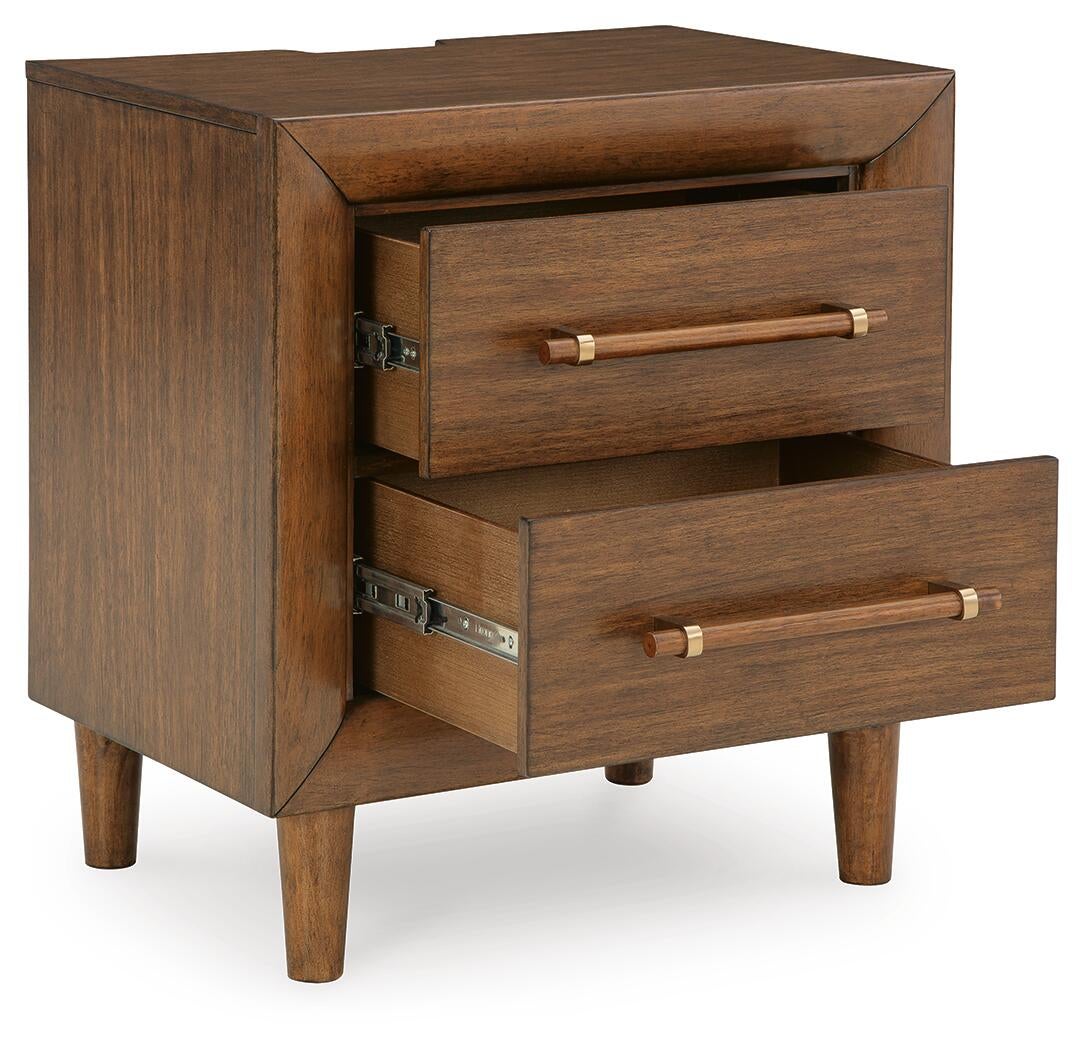 Lyncott King Upholstered Bed, Dresser, Mirror, Chest and Nightstand
