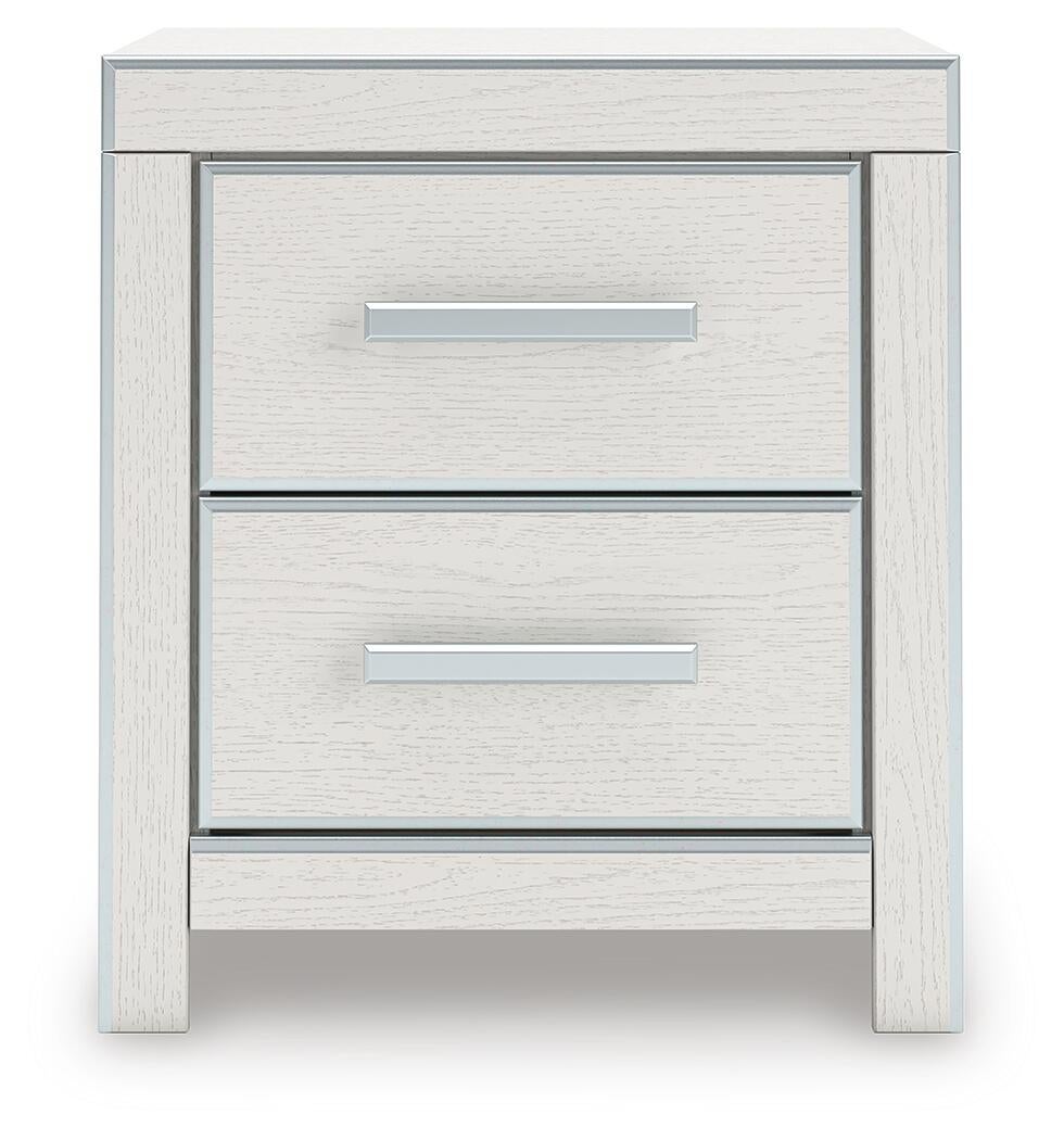 Birmonton Queen Upholstered Panel Platform Bed, Dresser, Mirror, Chest and Nightstand