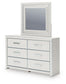 Birmonton Queen Upholstered Bed, Dresser and Mirror