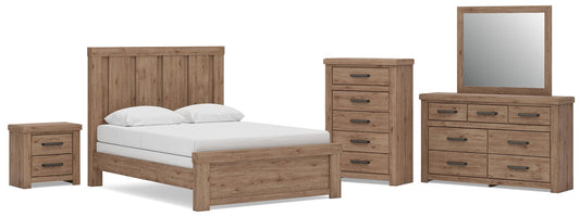 Garistyn Queen Panel Bed, Dresser, Mirror, Chest and Nightstand