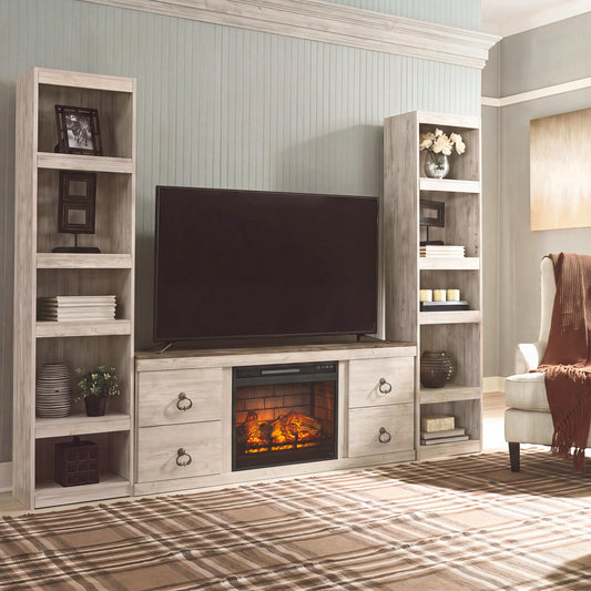 Willowton 3-Piece Entertainment Center with Electric Fireplace