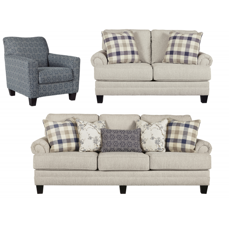 Meggett Sofa, Loveseat and Accent Chair
