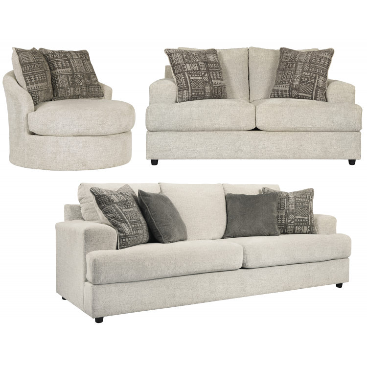 Soletren Sofa Sleeper, Loveseat and Swivel Accent Chair