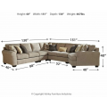 Pantomine 5pc Sectional with Cuddler