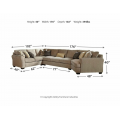 Pantomine 4pc Sectional with Cuddler
