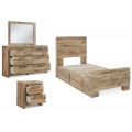 Hyanna 4pc Twin Panel Bedroom Set with 1 Side Storage