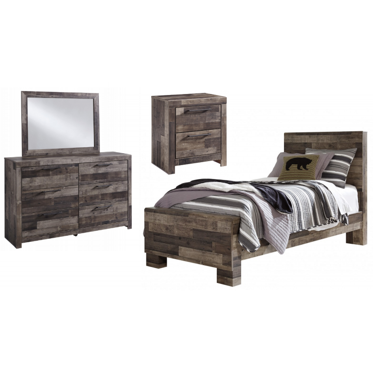 Derekson 4pc Twin Size Panel Bedroom Set