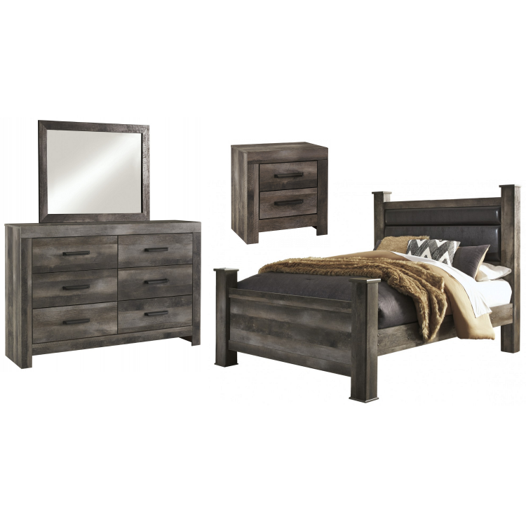 Wynnlow 4pc Queen Poster Bed Set