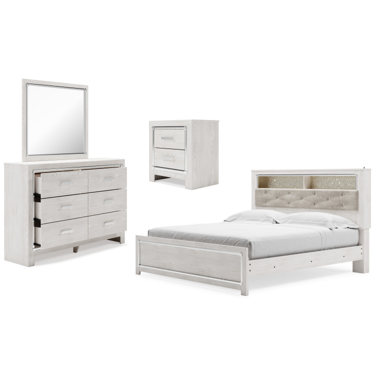 Altyra 4pc King Panel Bookcase Bedroom Set