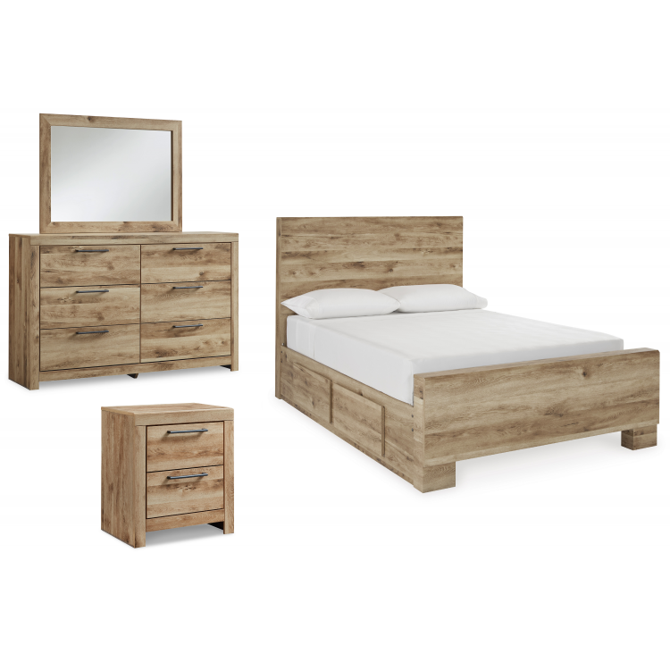 Hyanna - 4pc Full Panel Bedroom Set with 2 Side Storage