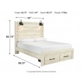 Cambeck 4pc Queen Size Bed Set With Storage Footboard