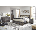 Drystan 4pc King Bookcase Bed Set with 2 Storage