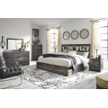 Drystan 4pc King Bookcase Bed Set with 2 Storage