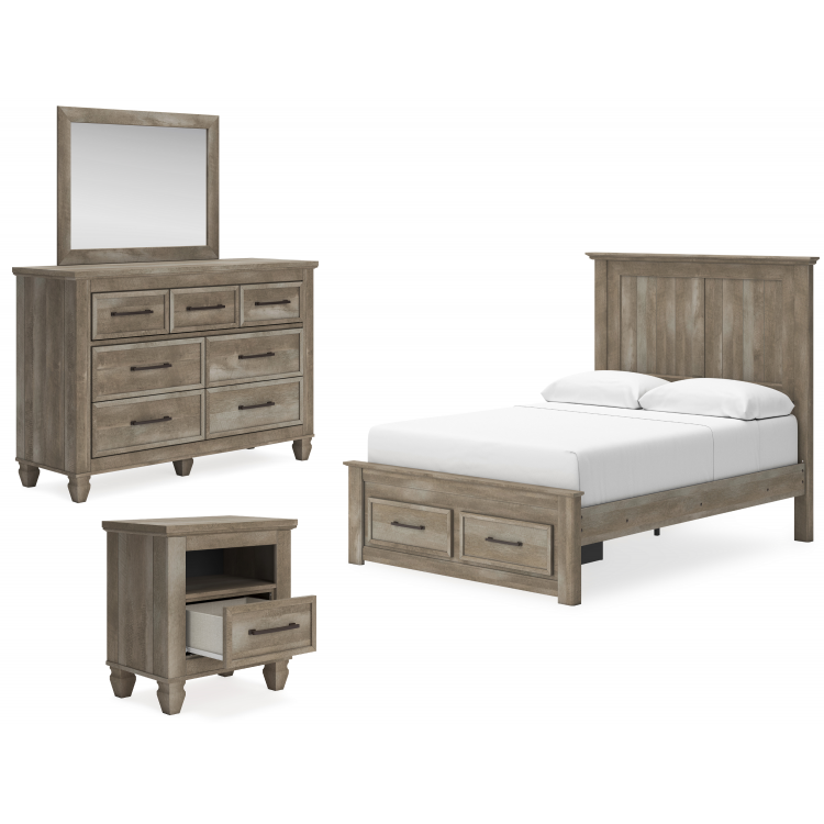 Yarbeck - 4pc Queen Panel Bed with Storage Set