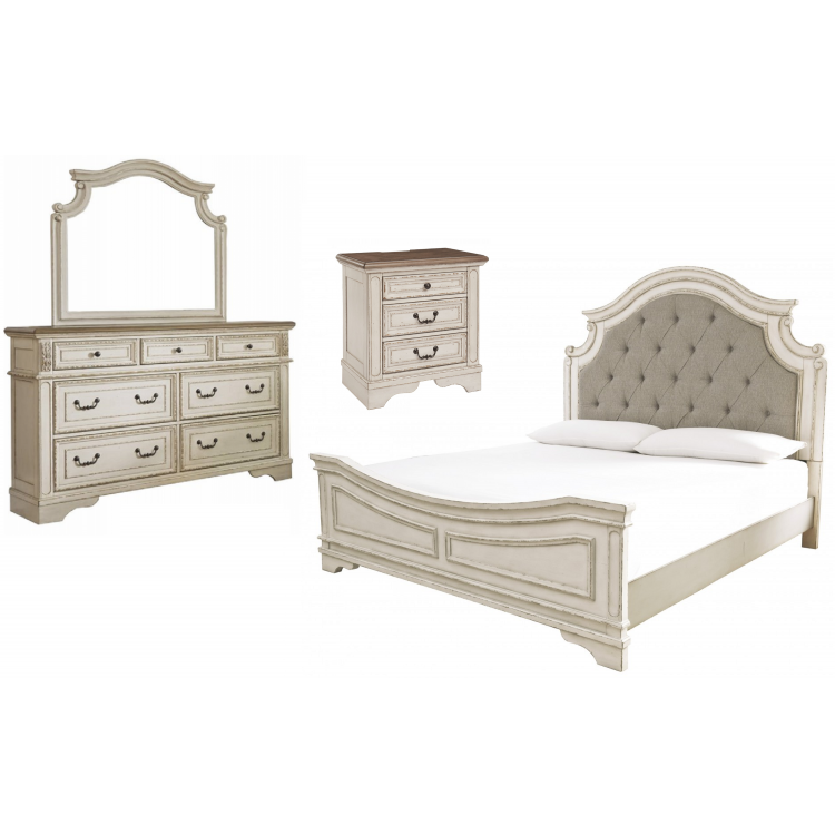 Realyn - 4pc King Upholstered Panel Bedroom Set