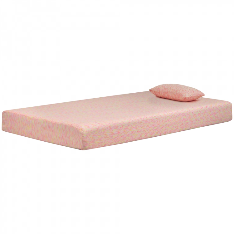 iKidz Pink Twin Firm Mattress and Pillow