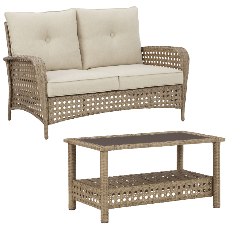 Braylee Outdoor Loveseat and Table Set