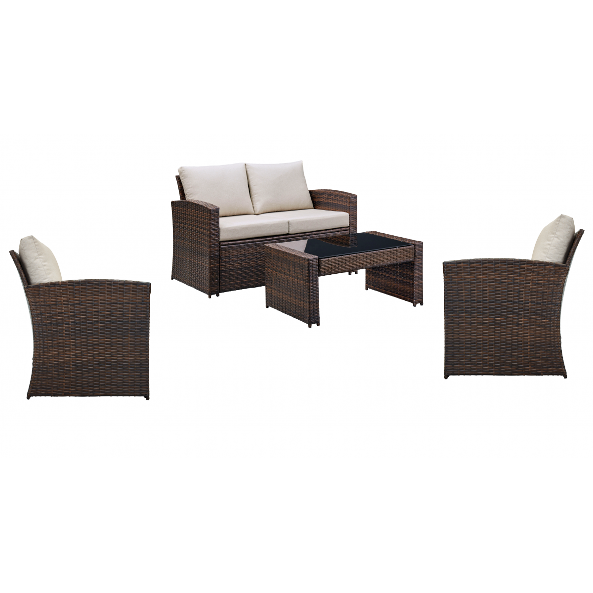 East Brook 4pc Outdoor Set Table 2, 2×4 Outdoor Furniture