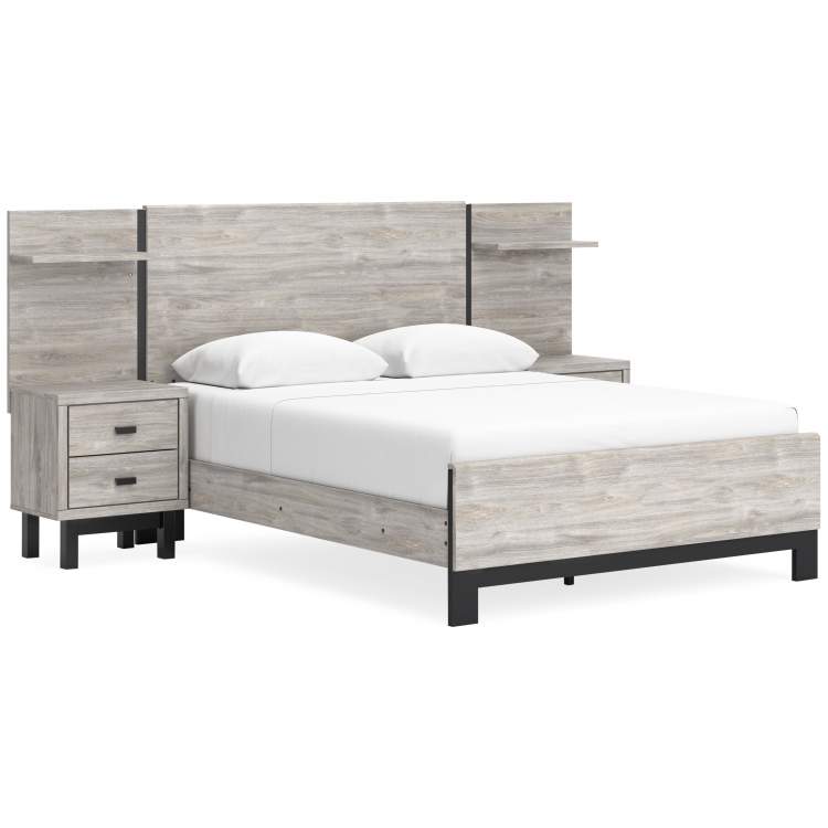 Vessalli 4pc Queen Panel Bed with Extensions Set