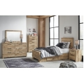 Hyanna 4pc Twin Panel Bedroom Set with 2 Side Storage