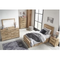 Hyanna 4pc Twin Panel Bedroom Set with 1 Side Storage