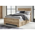 Hyanna 4pc Full Panel Bedroom Set with 1 Side Storage
