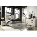 Cambeck 4pc Full Size Bed Set With Storage Footboard