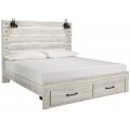 Cambeck 4pc King Size Bed Set With Storage Footboard