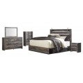 Drystan 4pc King Panel Bed Set with 4 Storage Drawers