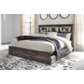 Drystan 4pc King Bookcase Bed Set with 4 Storage