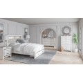 Altyra 4pc Queen Upholstered Bookcase Storage Bed Set