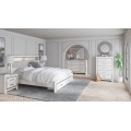 Altyra 4pc King Upholstered Bookcase Storage Bed Set