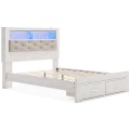 Altyra 4pc Queen Upholstered Bookcase Storage Bed Set